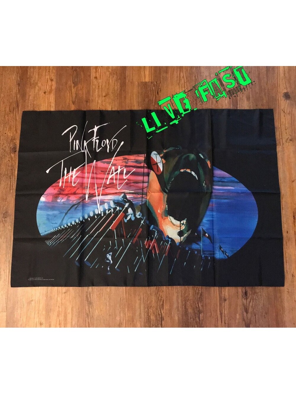 PINK FLOYD - The Wall Flag Banner Tapestry Fabric Poster Vintage 1982